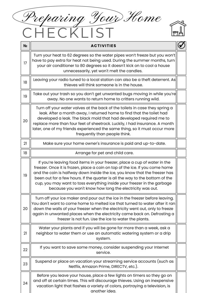 Preparing your home before you go on vacation